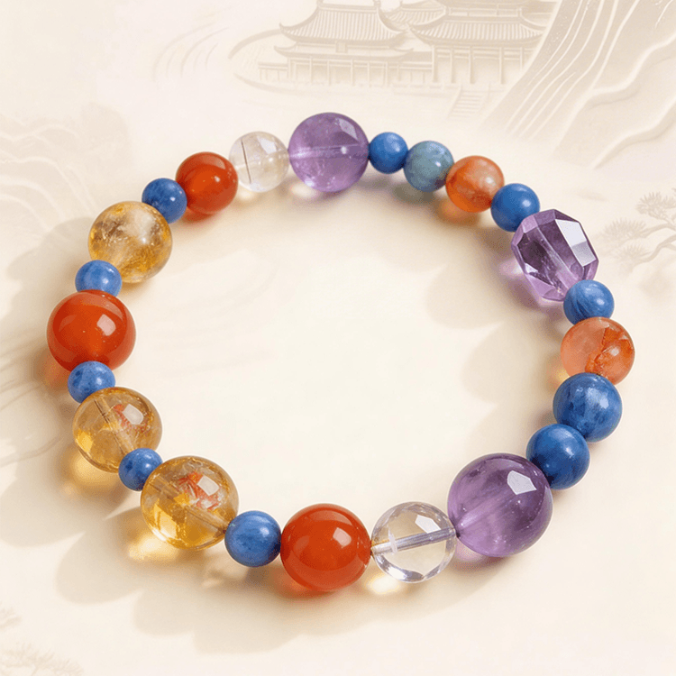 敦煌日落多宝手链|五行补足 循环相生 利财利市 利智慧利人缘【手工串珠有色差，敬请谅解】【含师傅祈福，发货周期7-20天】