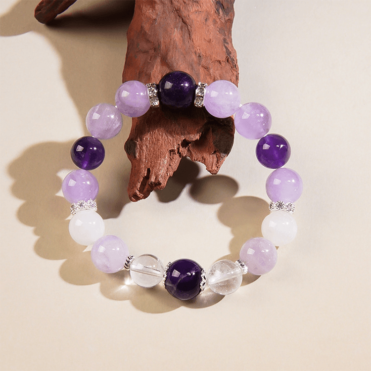 天然紫水晶白水晶手链|智慧之眼|助学业事业|薪想事成| 祝愿上岸【含师傅祈福，发货周期7-20天】