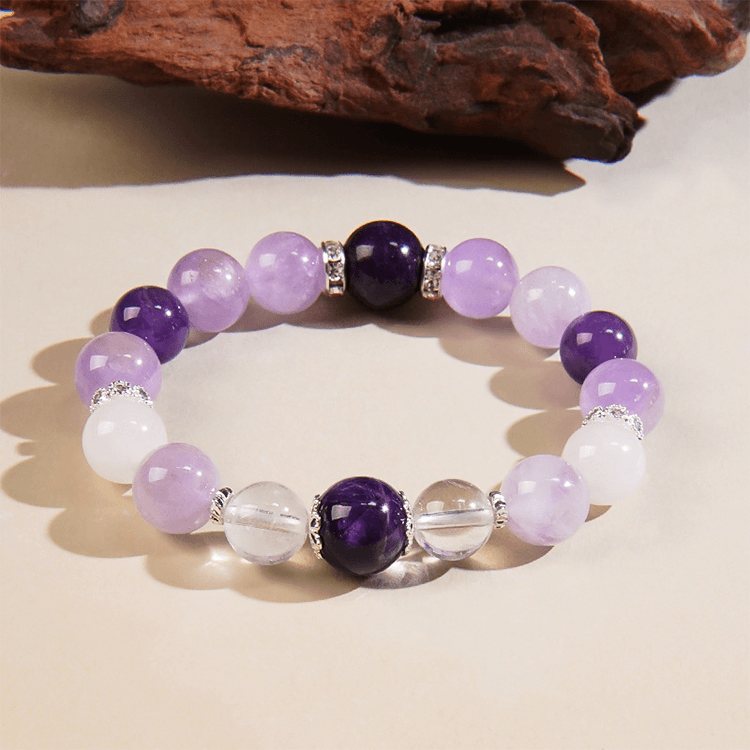 天然紫水晶白水晶手链|智慧之眼|助学业事业|薪想事成| 祝愿上岸【含师傅祈福，发货周期7-20天】