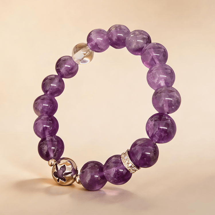 紫水晶双星守护手链 双重寓意{事业财富}鸢尾花【含师傅祈福，发货周期7-20天】