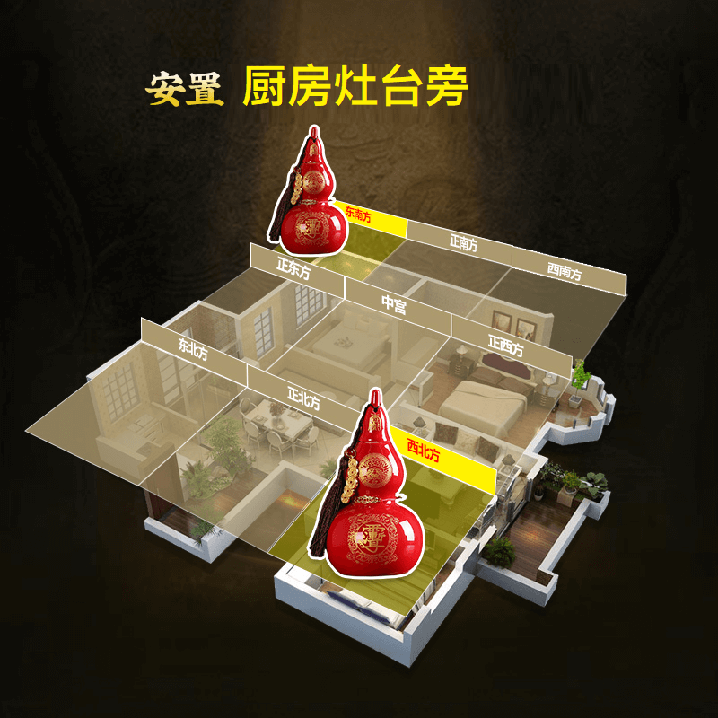 【多人犯岁可用】灵机吉品 岁岁安葫芦摆件 家宅化解 不限生肖年份 放在厨房灶台安岁